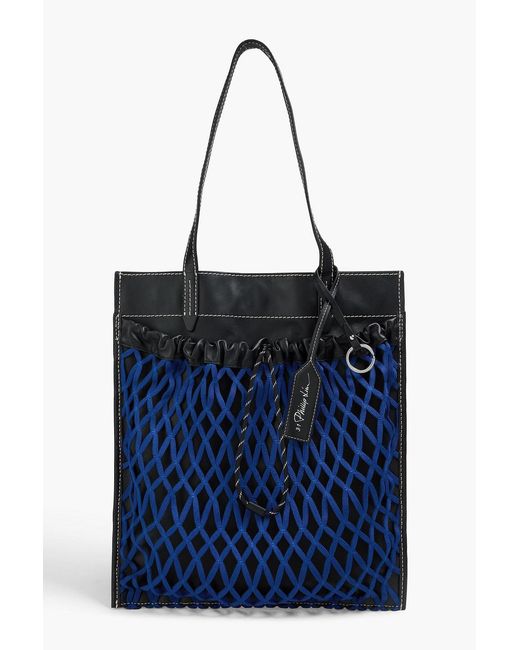 3.1 Phillip Lim Blue Macramé And Leather Tote