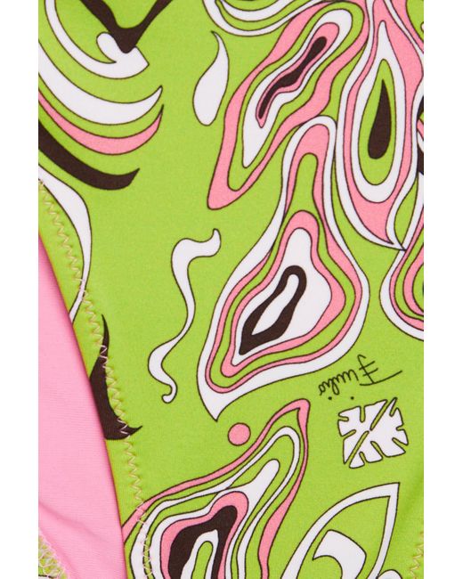 Emilio Pucci Green Triangel-bikini mit print