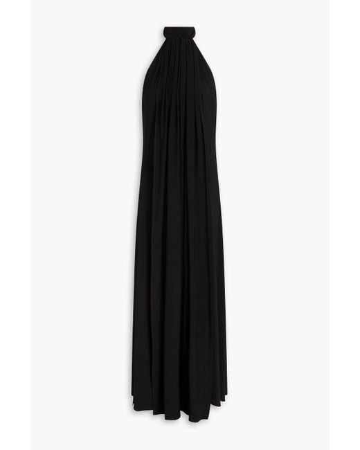 Magda Butrym Black Draped Jersey Halterneck Maxi Dress