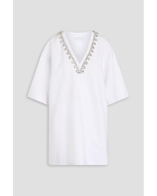 Area White Crystal-embellished Jersey Mini Dress