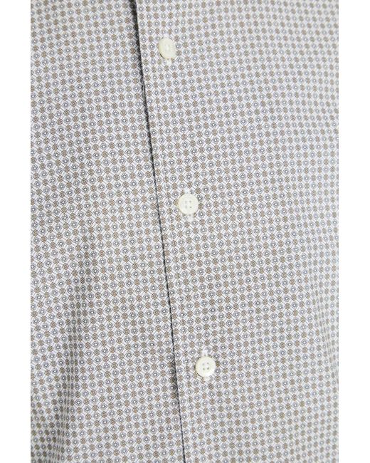 Canali Hemd aus baumwollpopeline mit print in Gray für Herren