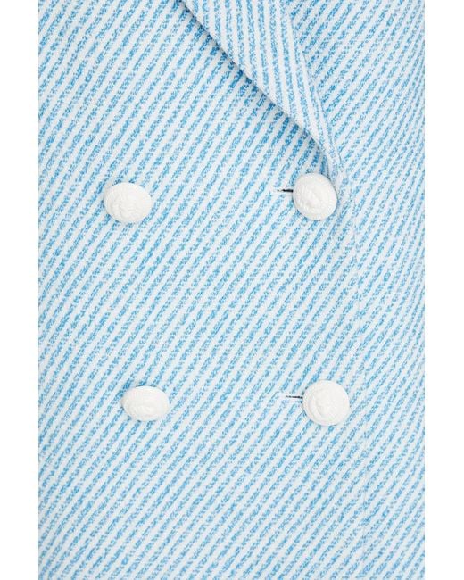 Rebecca Vallance Blue Charlene doppelreihiger blazer aus tweed mit streifen