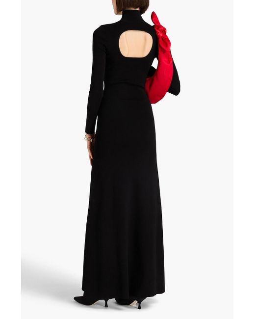 Victoria Beckham Black Cutout Stretch-knit Maxi Dress