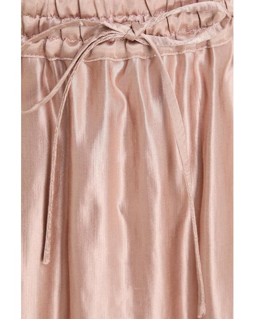 Loulou de Saison Pink Liam Linen And Silk-Blend Maxi Skirt