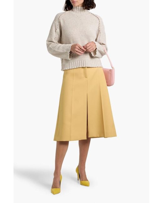 Autumn Cashmere White Donegal Cashmere Turtleneck Sweater