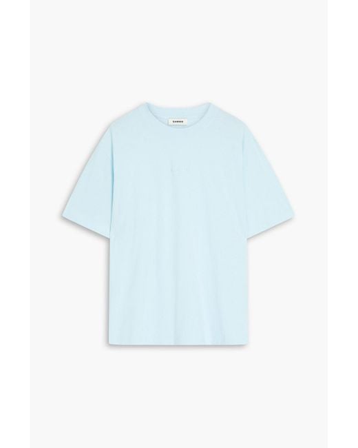 Sandro T-shirt aus baumwoll-jersey mit applikationen in Blue für Herren