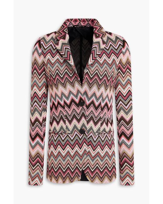 Missoni Pink Crochet-Knit Cotton-Blend Blazer