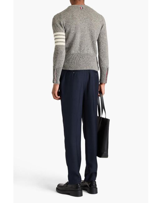 Thom Browne Gray Striped Mélange Wool Sweater for men