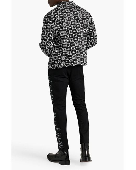 Dolce & Gabbana Black Logo-print Cotton-blend Twill Jacket for men