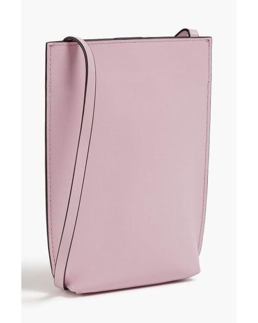 Ganni Pink Embossed Leather Shoulder Bag