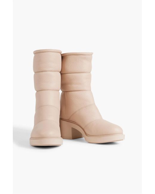 Gianvito Rossi Natural Shearling-lined Quilted Leather Ankle Boots
