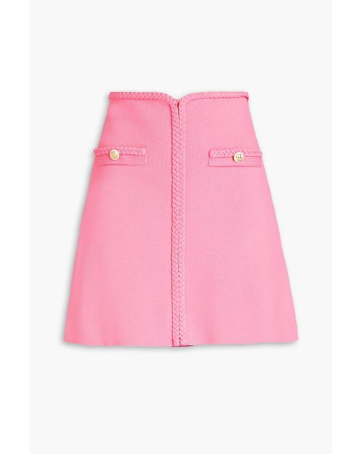 Maje Pink Embellished Knitted Mini Skirt