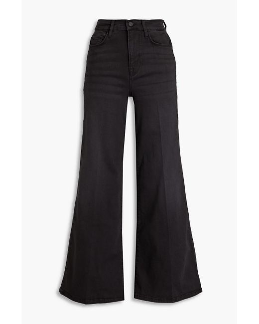 FRAME Black Le Pixie Palazo High-rise Wide-leg Jeans