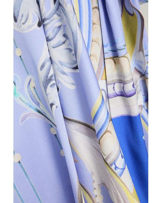 Temperley London Blue Carline Printed Midi Wrap Dress
