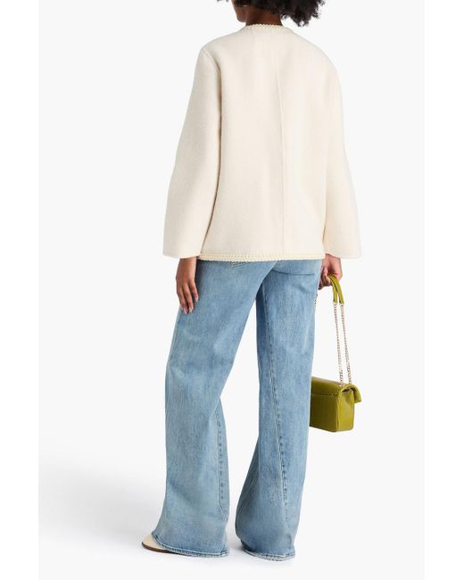 Sandro Natural Wool-Blend Felt Jacket