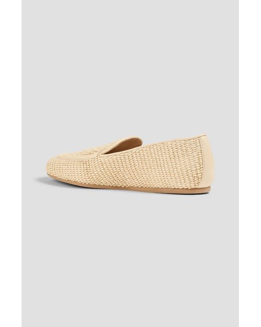 Stuart Weitzman Natural Lee Faux Raffia Loafers