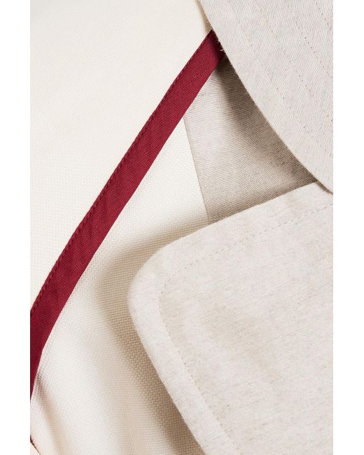 Roksanda Natural Tanisi Paneled Cotton, Linen And Silk-blend Coat