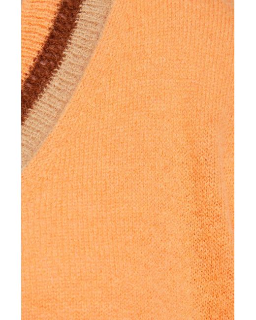 Rejina Pyo Orange Hadley gestreifter pullover aus einer alpakamischung