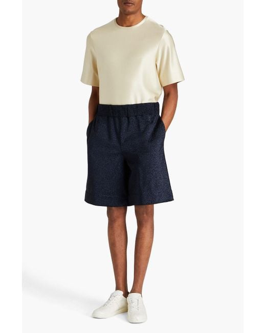 Jil Sander Blue Lamé Shorts for men