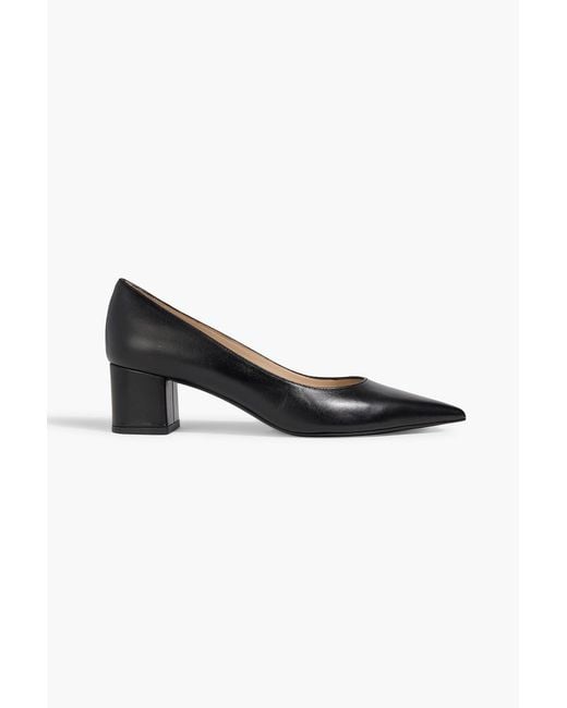Stuart Weitzman Black Power Leather Pumps