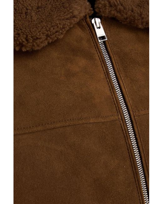 FRAME Brown Shearling Bomber Jacket for men