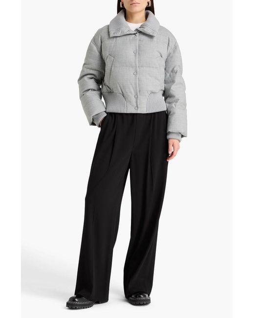 Theory Gray Quilted Flannel Jacket