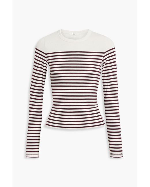 Rag & Bone White Striped Knitted Sweater