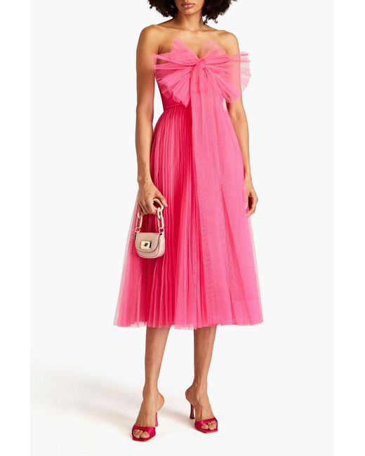 red valentino pink bow dress NWT 100% AUTH Red Valentino Off the Shoulder Bow Pink Dress Sz L