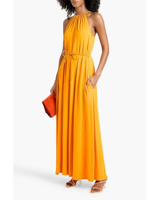 Proenza Schouler Orange Lenny Belted Jersey Maxi Dress