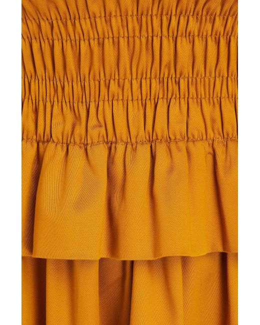Mother Of Pearl Orange Shirred -blendtm Midi Dress