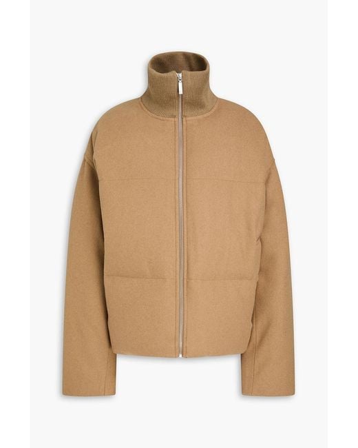Totême  Natural Quilted Wool-Blend Flannel Down Jacket