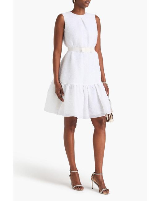 Erdem White Maple Belted Cloqué Dress