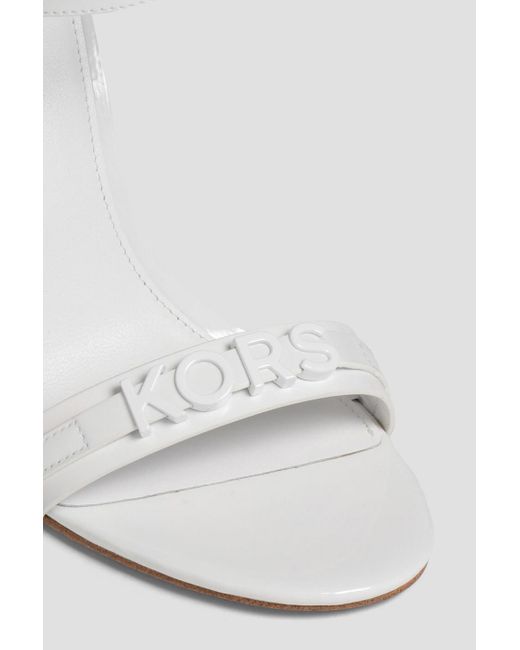 MICHAEL Michael Kors Goldie Patent-leather Sandals in White | Lyst Canada