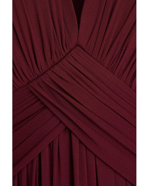 Diane von Furstenberg Purple Marika Ruched Stretch-mesh Maxi Dress