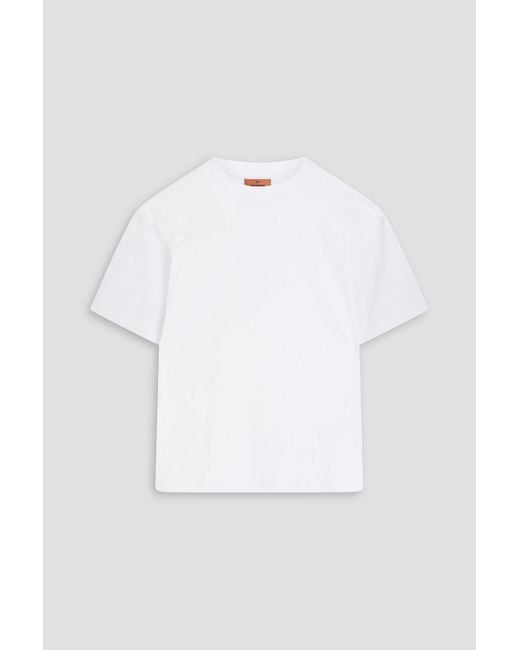 Missoni White Crochet Knit-trimmed Cotton-jersey T-shirt for men