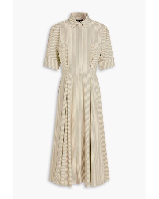 Rag & Bone Natural Aiden Striped Cotton-Poplin Midi Shirt Dress