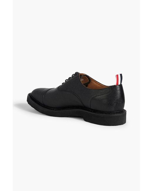 Thom Browne Black Pebbled-leather Oxford Shoes for men