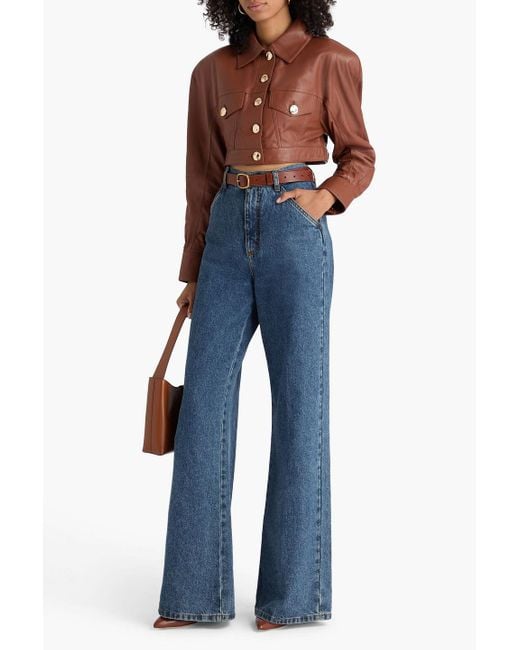 Zimmermann Brown Cropped Leather Jacket