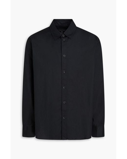 Rag & Bone Black Griffin Stretch-Cotton Poplin Shirt for men