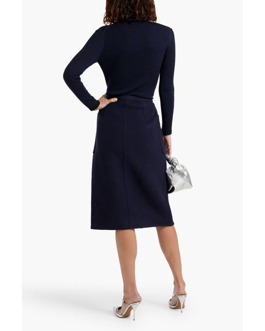 Vince Blue Wool-blend Felt Skirt