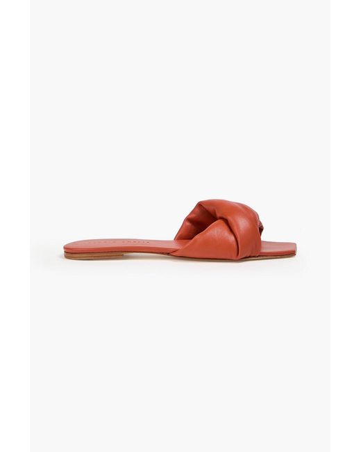 STUDIO AMELIA Red Twisted Leather Slides