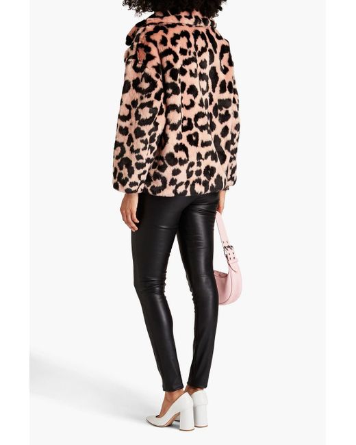 Jakke Black Rita Leopard-print Faux Fur Jacket
