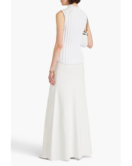 Victoria Beckham White Stretch-knit Maxi Skirt