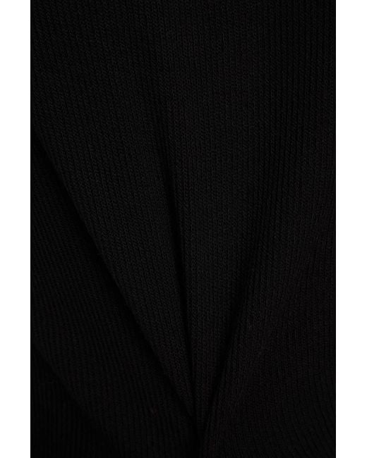 Enza Costa Black Ribbed-knit Turtleneck Top