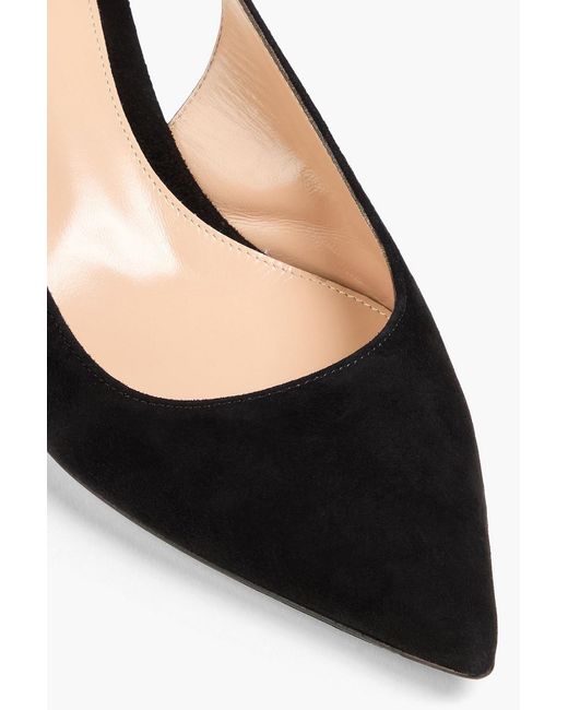 Gianvito Rossi Black Suede Slingback Pumps