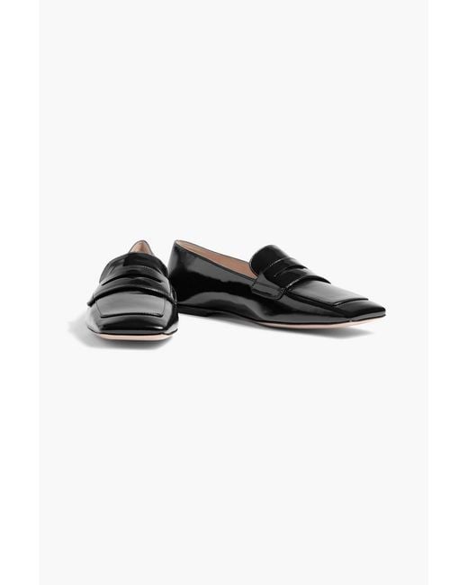 Gianvito Rossi Black Christina 05 Glossed-Leather Loafers