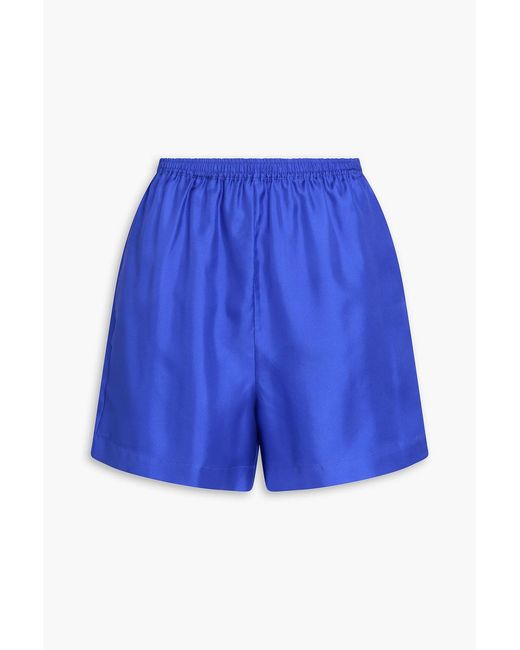Loulou de Saison Blue Arl Silk-twill Shorts