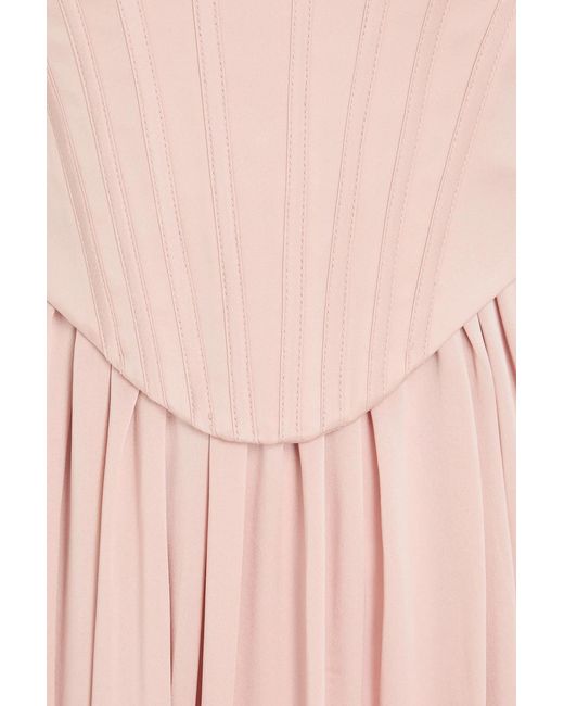 Zimmermann Pink Pleated Silk-Satin Midi Dress