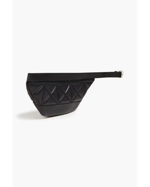 Love Moschino Black Quilted Faux Leather Belt Bag