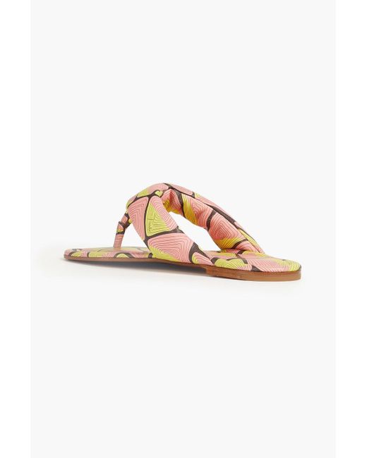 Emilio Pucci Pink Printed Leather Sandals